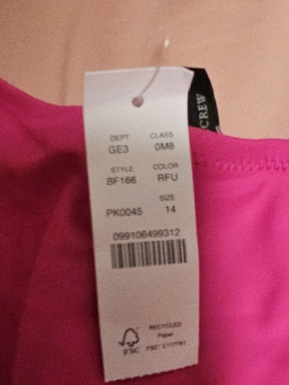 J.Crew Hot Pink One-Piece Swimsuit - Picture 6 of 7